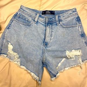 Hollister w27 Women's High-Waist Wide-Leg Shorts Fashion Ripped Raw